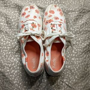 Keds Champion Ladies Poppy Print Canvas Tennis Shoes 8.5M